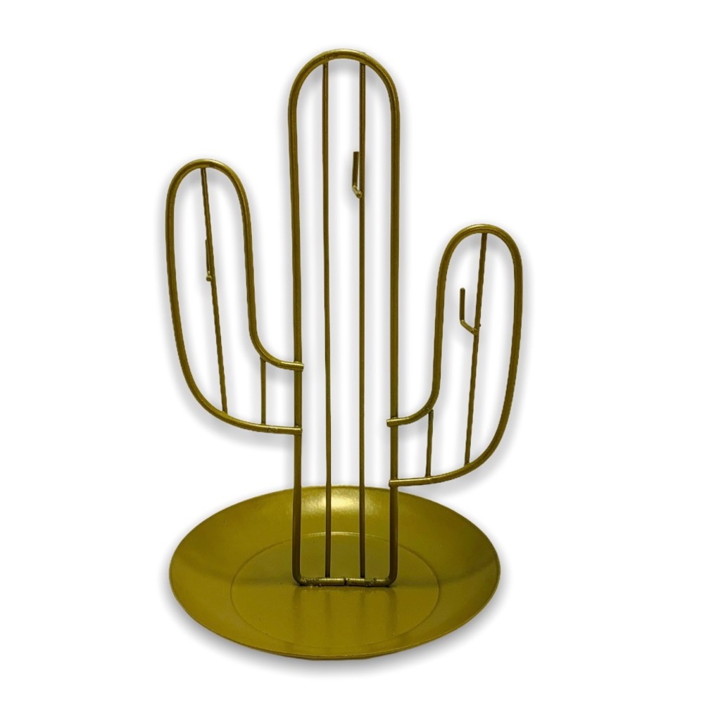 Gold Cactus Ring Holder